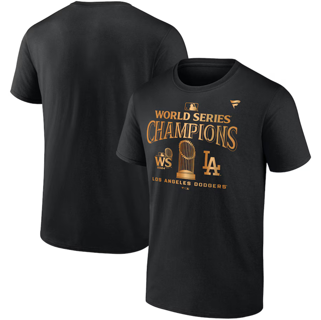 Men's Black Los Angeles Dodgers 2024 World Series Champions Big & Tall Parade T-Shirt
